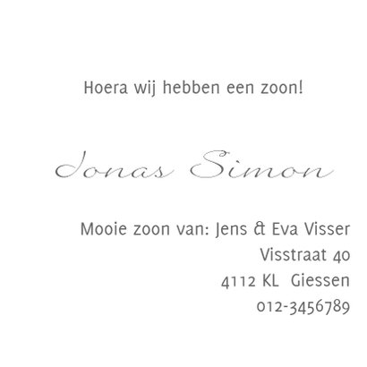 Geboortekaartje Jonas 3