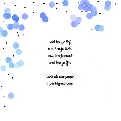 Geboortekaartje jongen confetti stipjes 2