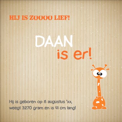 geboortekaartje-jongen-giraffe-leuk 3