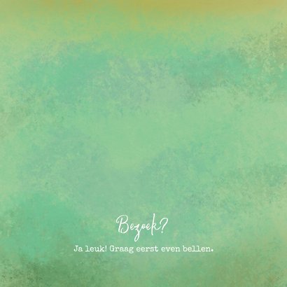 Geboortekaartje jongen groen met baby olifantje 2