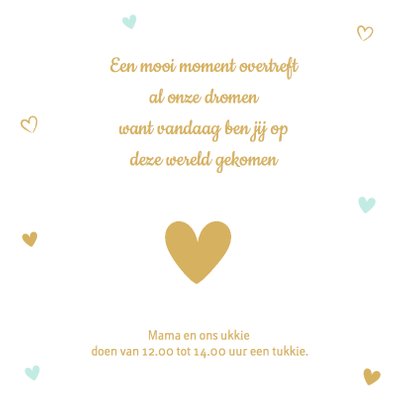 Geboortekaartje jongen hartjes lief 2