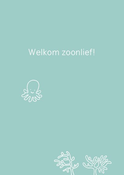 Geboortekaartje jongen illustratie inktvis 2