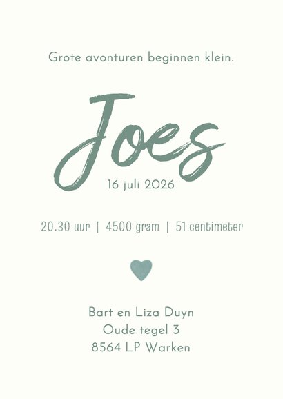 Geboortekaartje jongen met dieren in een busje 3