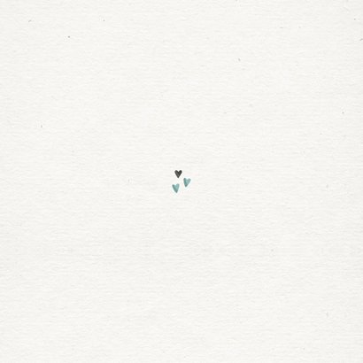 Geboortekaartje jongen met waterverf en takjes Achterkant