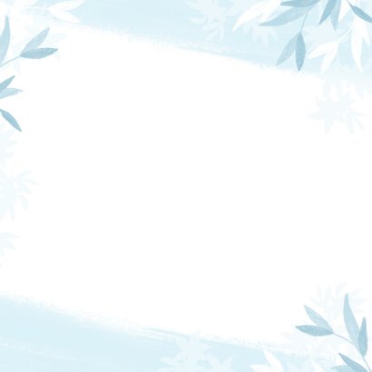 Geboortekaartje jongen olifant dieren blauw illustratie Achterkant