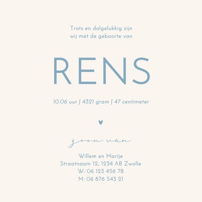 Geboortekaartje jongen patroon blauwe strikjes illustratie 3