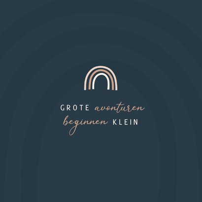 Geboortekaartje jongen regenboogje kleur aanpasbaar 2