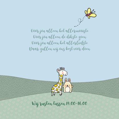 Geboortekaartje jongens in auto aanhangwagen 2