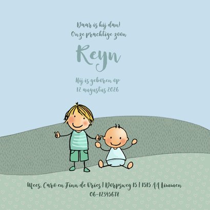 Geboortekaartje jongens in auto aanhangwagen 3