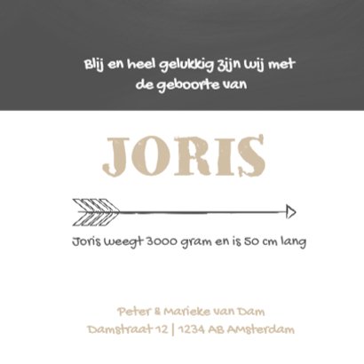 Geboortekaartje Joris krijt 3