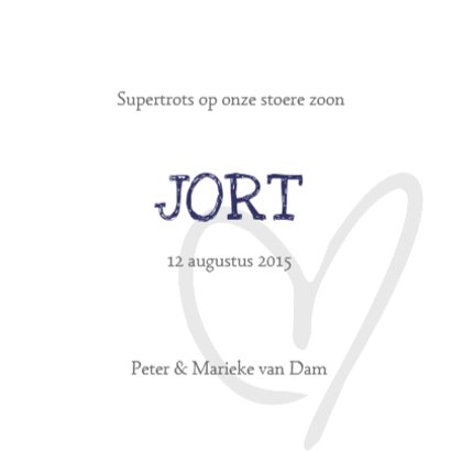 Geboortekaartje Jort hart 3