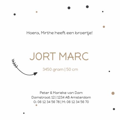 Geboortekaartje Jort wolklabel 3