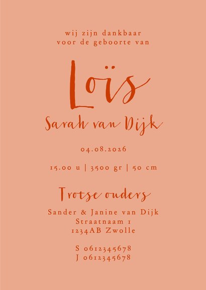 Geboortekaartje kamperen tent, hartjes en baby spulletjes 3