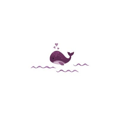 Geboortekaartje kleine walvis met hartjes roze 2