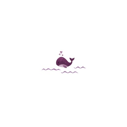 Geboortekaartje kleine walvis met hartjes roze Achterkant