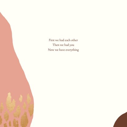 Geboortekaartje kleurvlakken panterprint goudlook 2