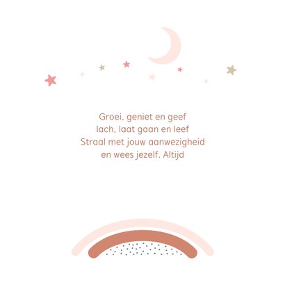 Geboortekaartje - konijn met regenboog meisje 2