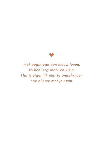 Geboortekaartje koperfolie lijntekening meisje met muts 2