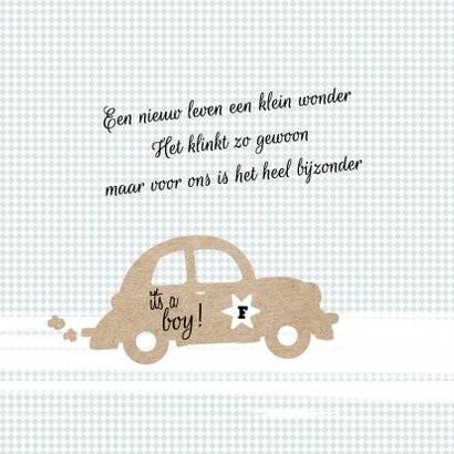 Geboortekaartje kraft auto - LO 2