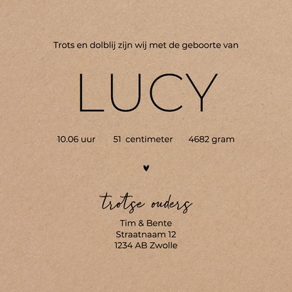 Geboortekaartje kraftlook lieveheersbeestje minimalistisch 3