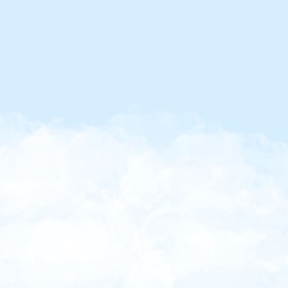 Geboortekaartje kroontje wolken hartjes jongen Achterkant