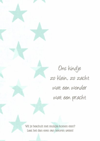 Geboortekaartje label foto mint 2
