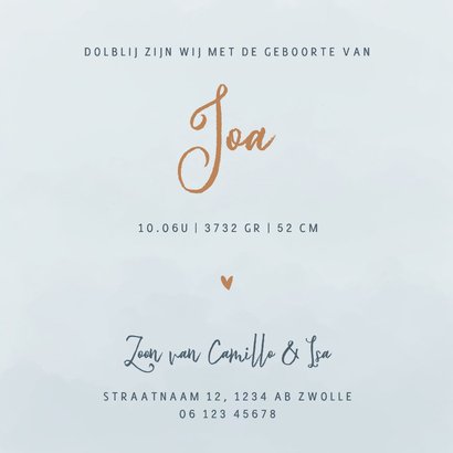 Geboortekaartje landschap natuur zonsopkomst foliedruk 3