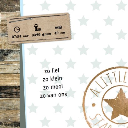 Geboortekaartje Liam sterren hout- LO 2