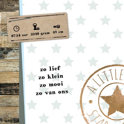 Geboortekaartje Liam sterren hout- LO 2