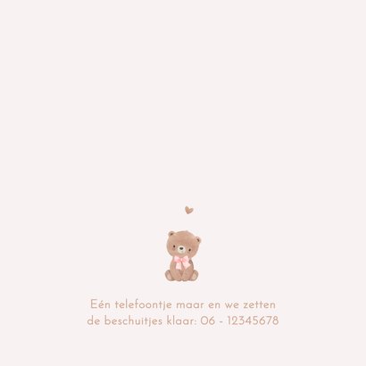 Geboortekaartje lief beertje met strikje 2