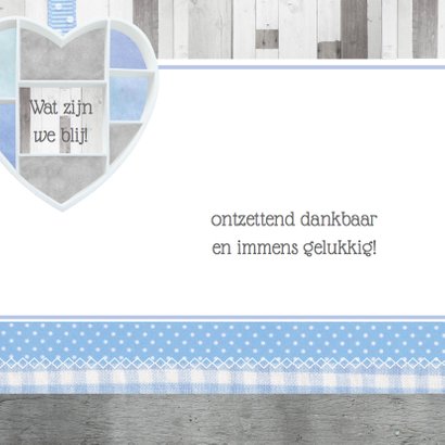 Geboortekaartje lief houten hart 2
