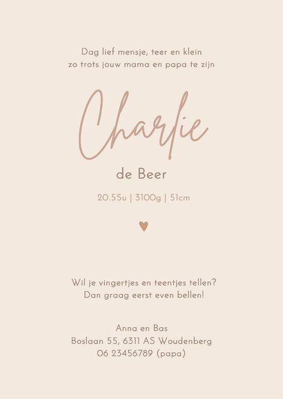 Geboortekaartje lief klein beertje 3