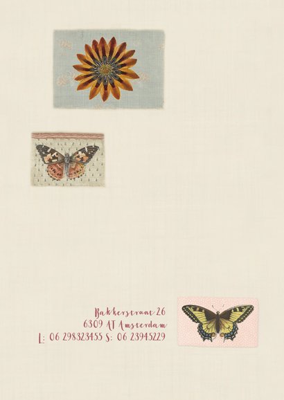 Geboortekaartje lief met kleine vintage figuurtjes 2