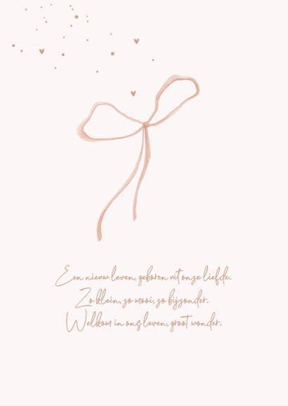Geboortekaartje lief strikje magisch hartjes stijlvol 2