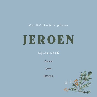 Geboortekaartje lief vosje slaapt onder een boom 3