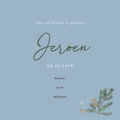 Geboortekaartje lief vosje slaapt onder een boom 3