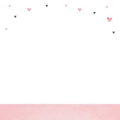 Geboortekaartje lief zusje olifantjes en hartjes Achterkant