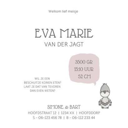Geboortekaartje lieve diertjes 3