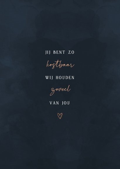 Geboortekaartje lijntekening met blauwe waterverfachtergrond 2
