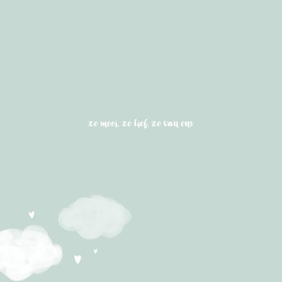 Geboortekaartje luchtballon wolken hartjes meisje 2