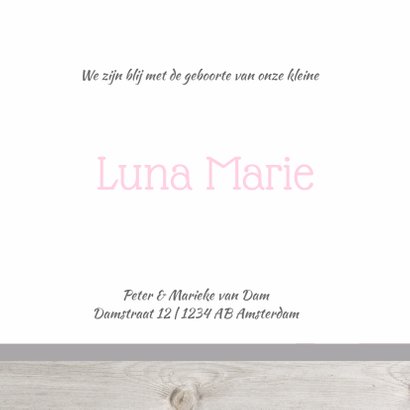 Geboortekaartje Luna label 3