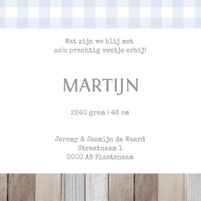 Geboortekaartje Martijn label 3