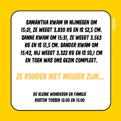 Geboortekaartje Meerling Cirkels 3