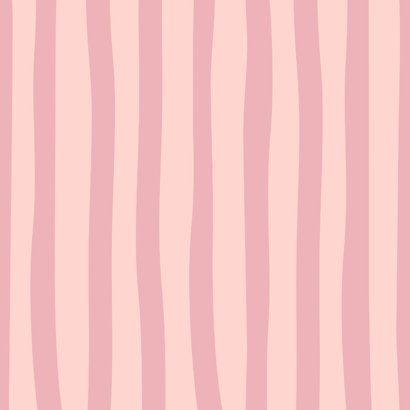 Geboortekaartje meisje flamingo met roze streepjes Achterkant