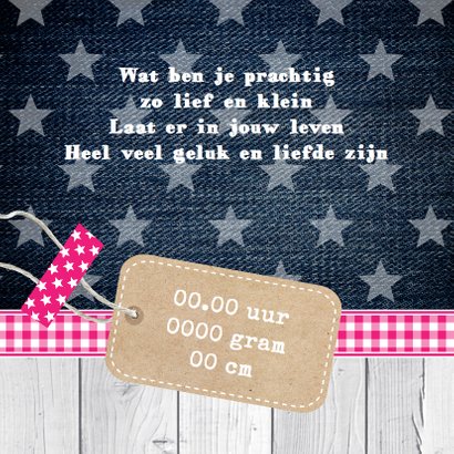 Geboortekaartje meisje foto label 2