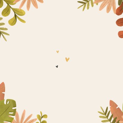 Geboortekaartje meisje giraf illustratie jungle hartjes Achterkant