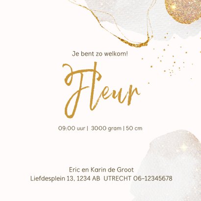 Geboortekaartje meisje glitter en glamour 3