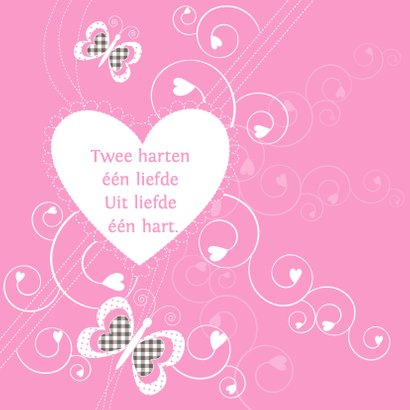 Geboortekaartje meisje hart vlinders 2