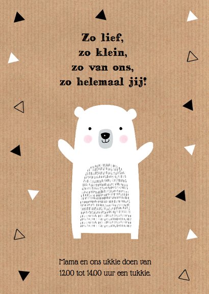Geboortekaartje meisje ijsbeer kraft 2