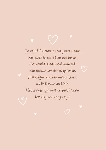 Geboortekaartje meisje lente kalfje koe hartjes boerderij 2